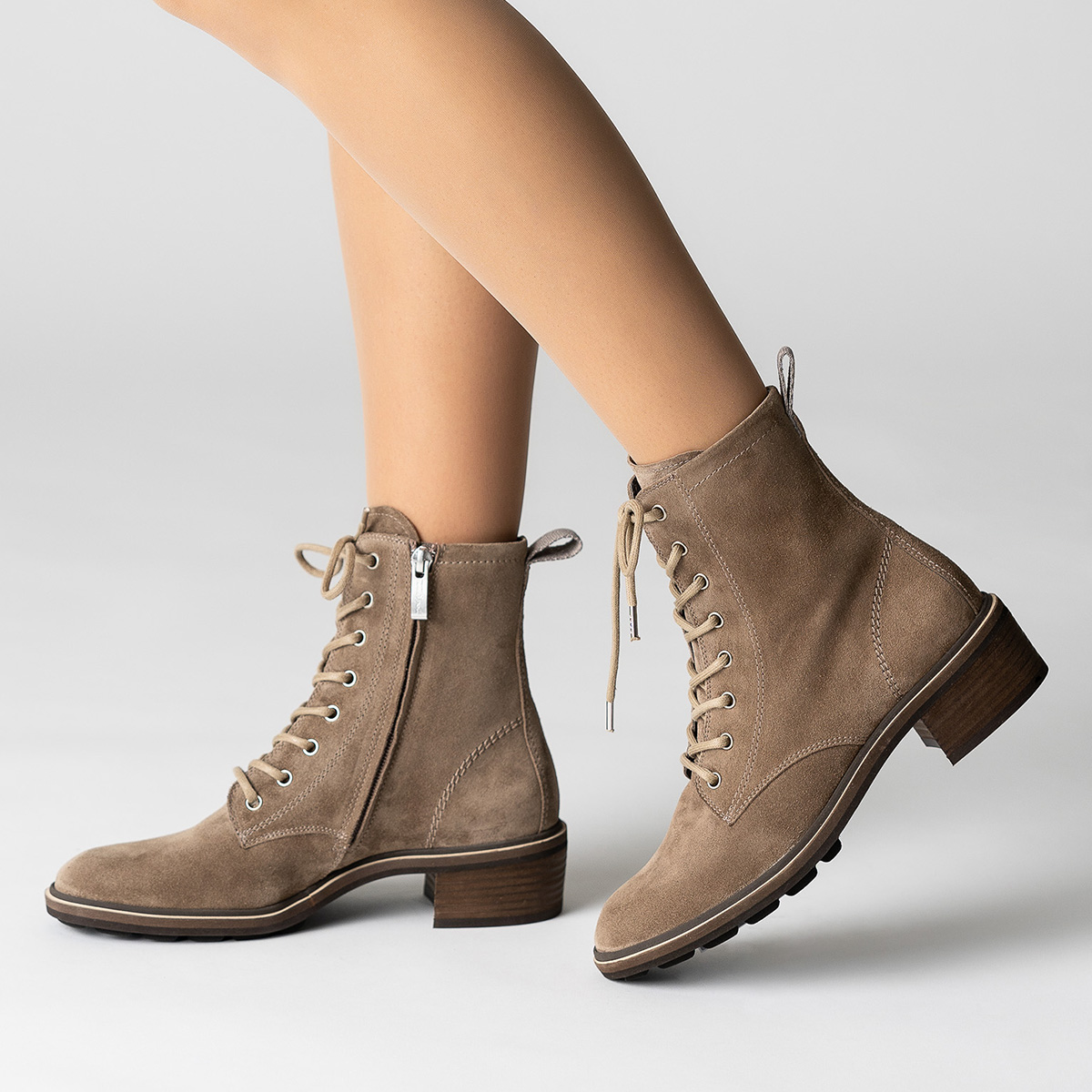 taupe combat boots womens