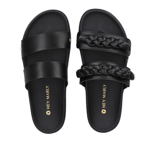 Hey Marly HM26-23AB-S BRAIDED BLACK shoe accessories in black