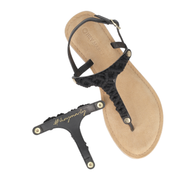 Hey Marly TOPPING BOHO WEAVE shoe accessories in black
