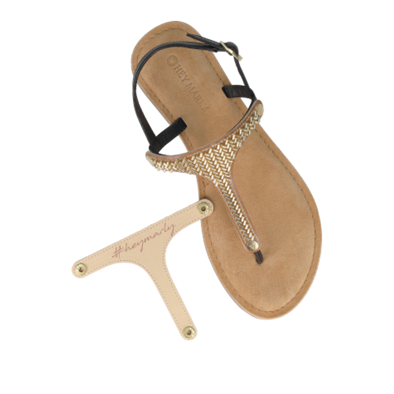 Hey Marly METALLIC BEADS TS shoe accessories in brown