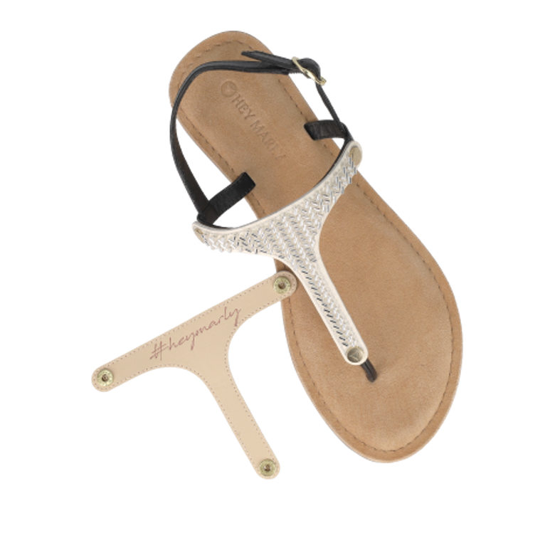 Hey Marly METALLIC BEADS shoe accessories in beige