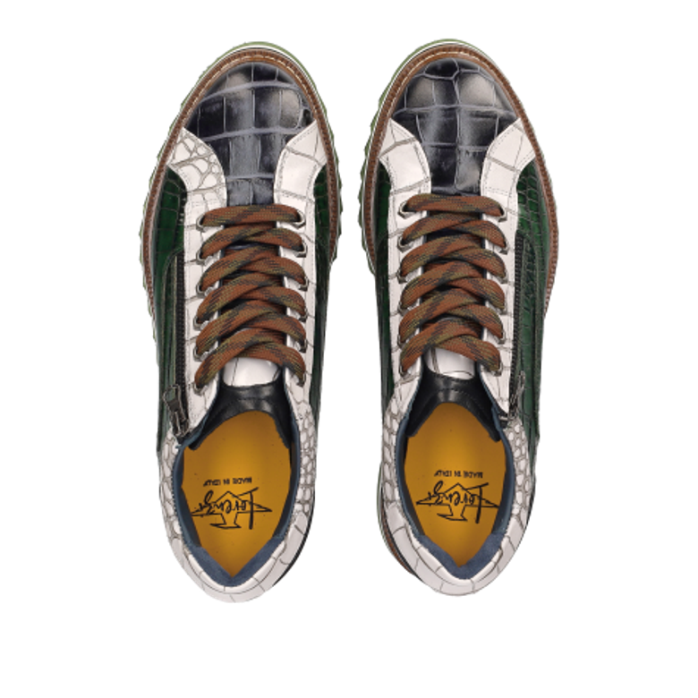 Lorenzi 9634 BUGATTI NERO sneaker in green