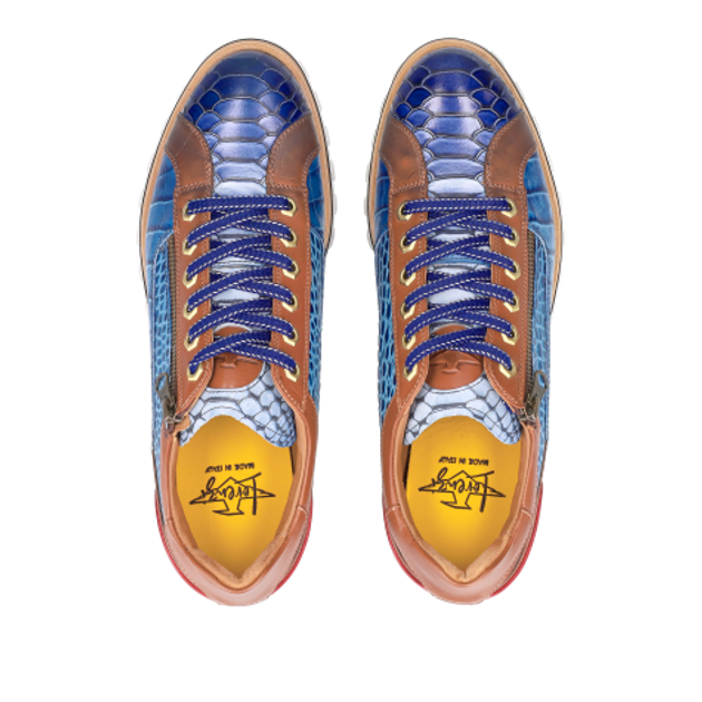 Lorenzi 9634 FRESH COBALTO DRILLO BIANCO Sneaker in blau