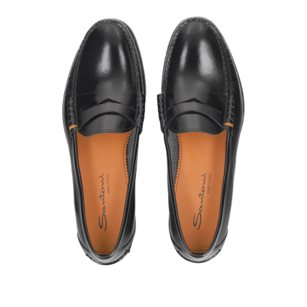 Santoni 18955 N01 slip-on shoe in black