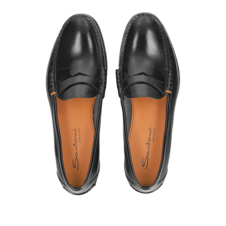 Santoni 18955 N01 slip-on shoe in black