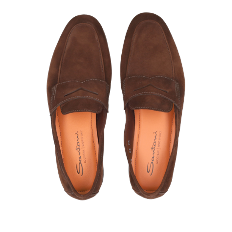 Santoni 18837 S26 slip-on shoe in brown