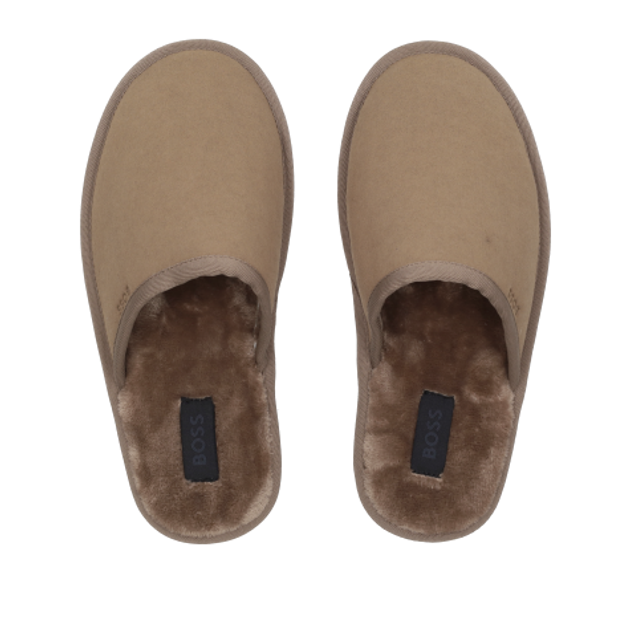 Boss Home_Slip slippers in brown