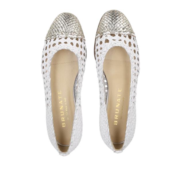 Brunate 19512 platinum/white ballerina in white