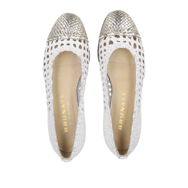 Brunate 19512 platinum/white ballerina in white