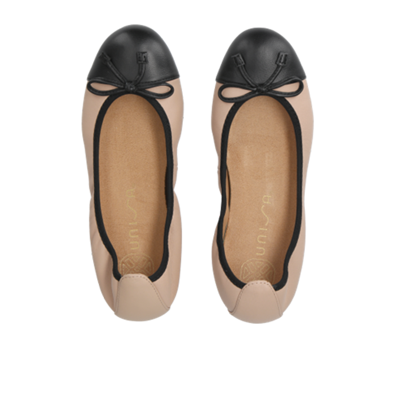 Unisa AUTO_24_NS SKIN/BLK ballerina in beige