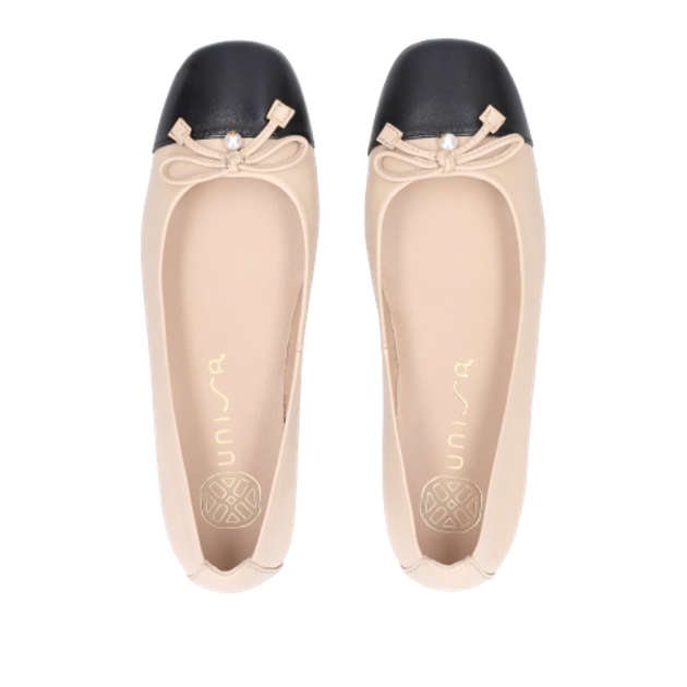 Unisa BELLE_NTO SKIN/BLACK ballerina in beige