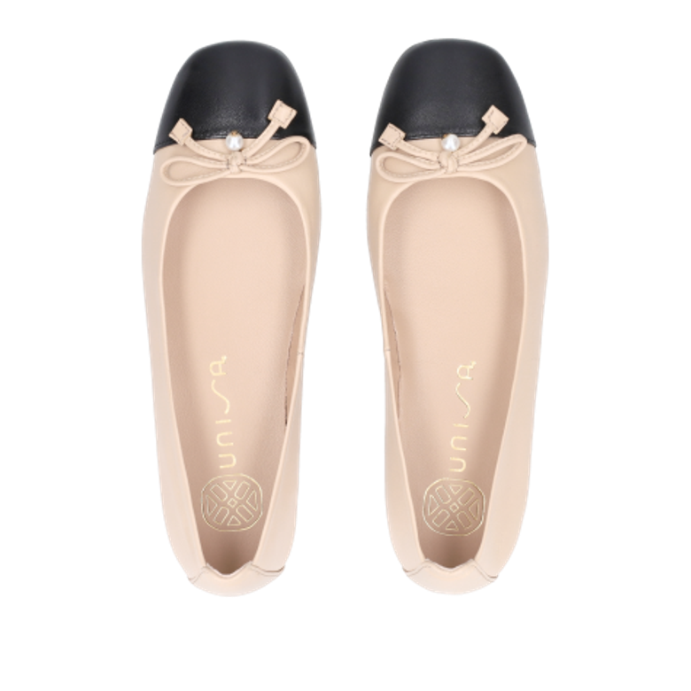 Unisa BELLE_NTO SKIN/BLACK ballerina in beige