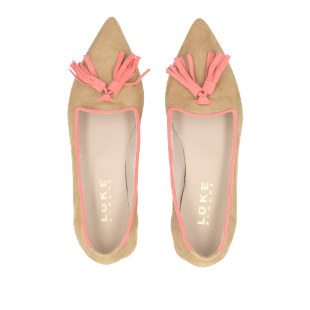 Lüke shoes PISA CUOIO/FRAGOLA ballerina in beige