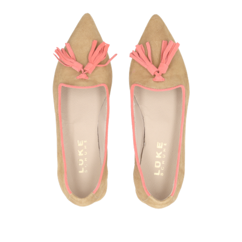 Lüke shoes PISA CUOIO/FRAGOLA ballerina in beige