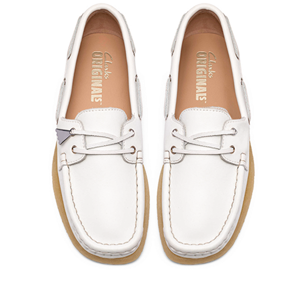 Clarks Godney Boat 26186475 4 Lace-up shoes in white