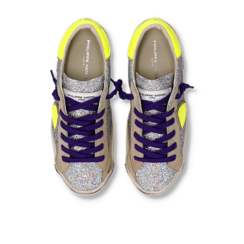 Philippe Model PRSX LOW sneaker in silver