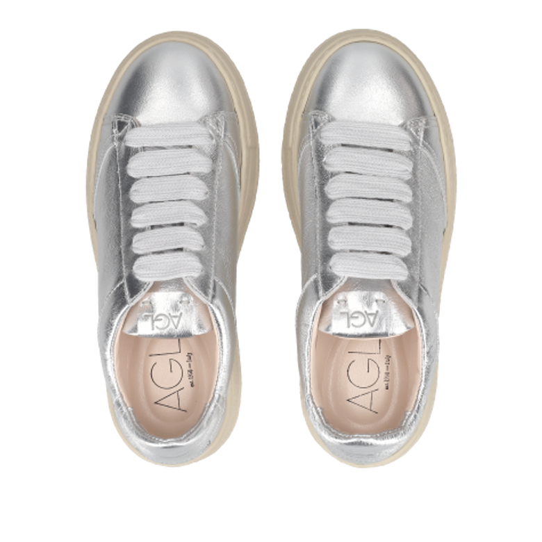 Attilio Giusti Leombruni GIULY LACE UP sneaker in silver