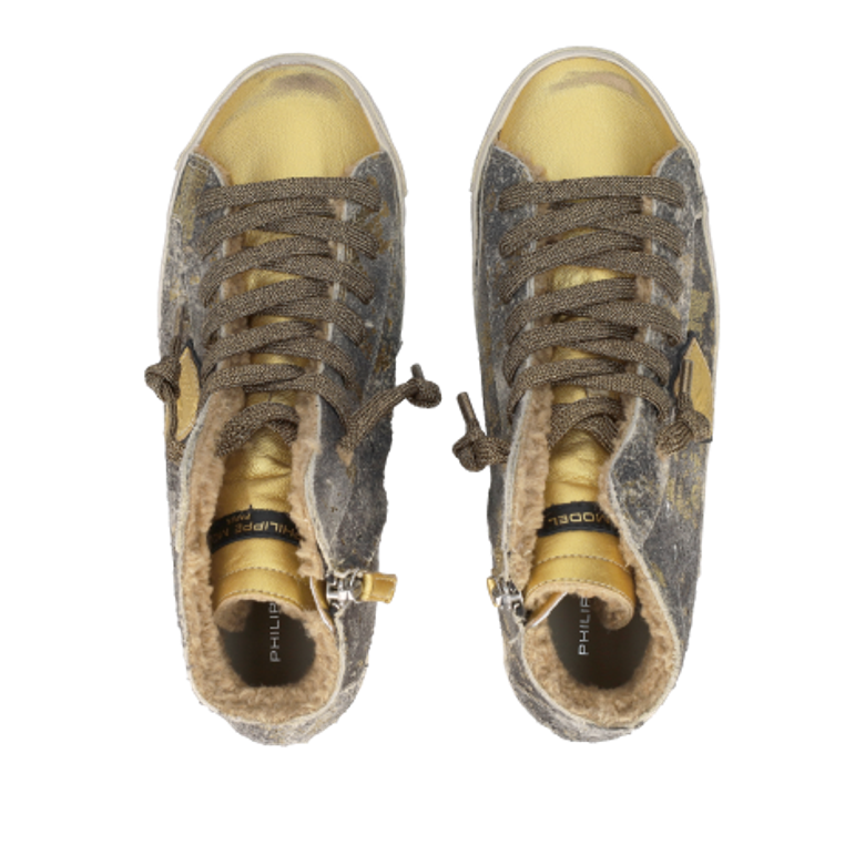 Philippe Model PRSX HIGH sneaker in gold