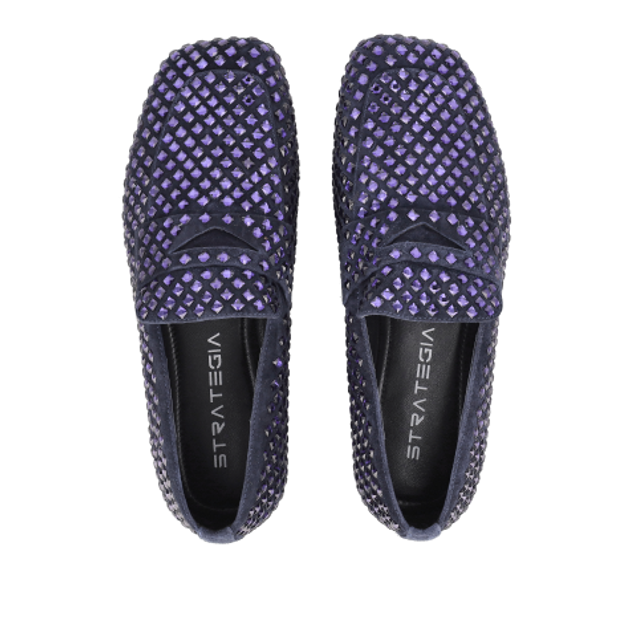 Strategia R57 NAVY STRASS Slipper & Mokassin in blau