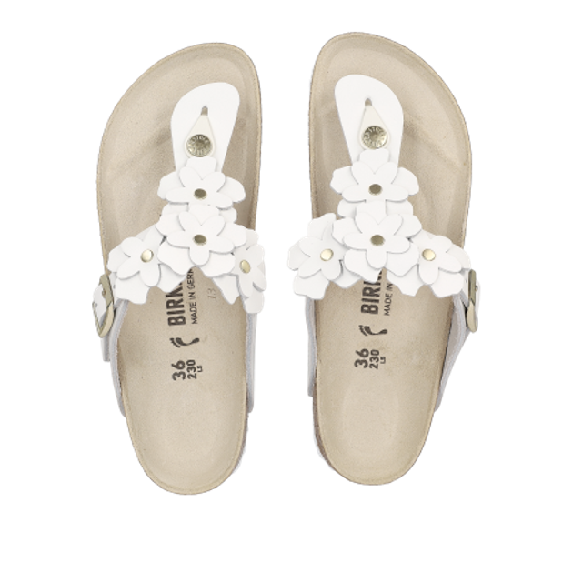 Birkenstock 1026735 GIZEH FLOWER sandals in white