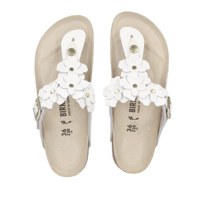 Birkenstock 1026735 GIZEH FLOWER sandals in white
