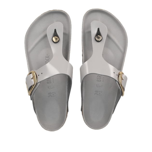 Birkenstock 1029430 GIZEH BIG BUCKLE NATURAL LEATHER sandals in gray