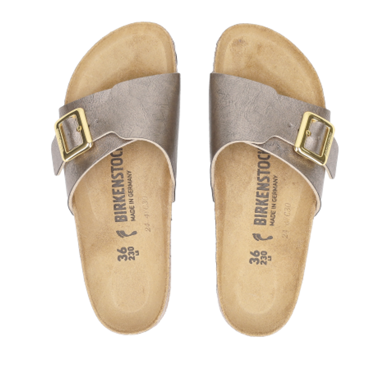 Birkenstock 1029416 CATALINA CUSHION BUCKLE BIRKO-FLOR sandals in beige