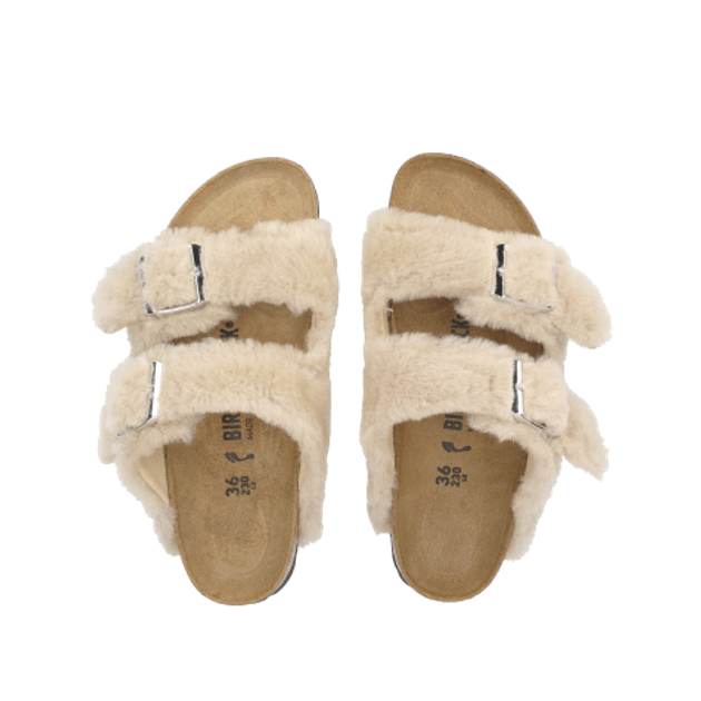 Birkenstock 1030275 ARIZONA SHEARLING RIVET slippers in beige
