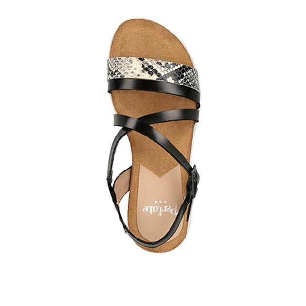 Perlato 11513 GRIGIO/NOIR sandals in black
