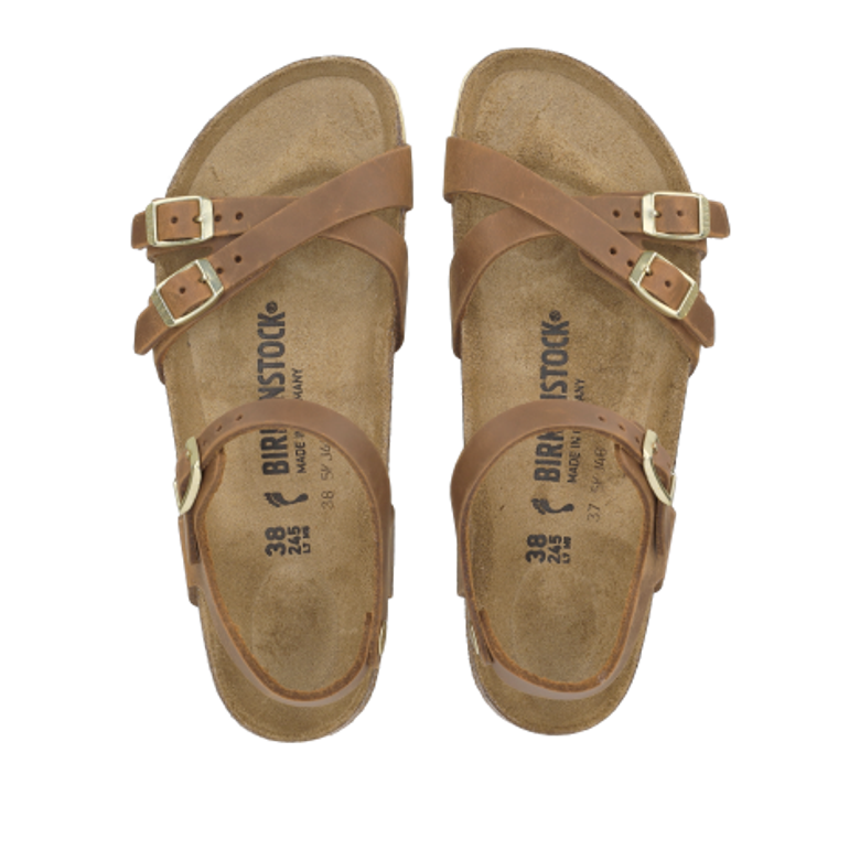 Birkenstock 1021489 KUMBA NATURAL LEATHER sandals in brown
