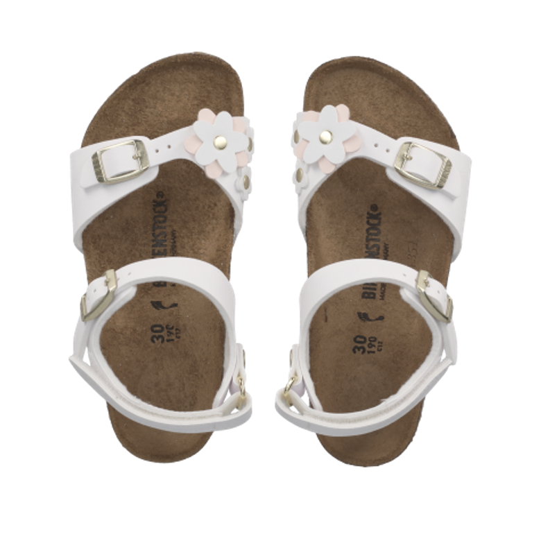 Birkenstock 1029561 RIO PLAIN FLOWERS AS KIDS BIRKO-FLOR sandals in white