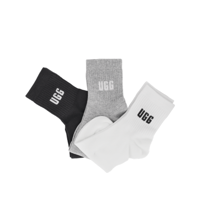 UGG 1181412-NRY QUINLIN LOGO QUARTER 3-PACK in white