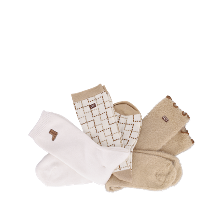 UGG 1181414-CCBT UGG CLASSIC CREW 3-PACK in brown