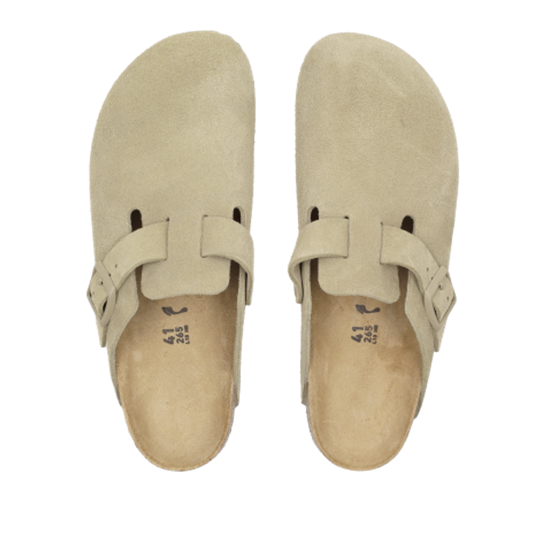 Birkenstock 1025844 BOSTON SUEDE LEATHER slippers in beige