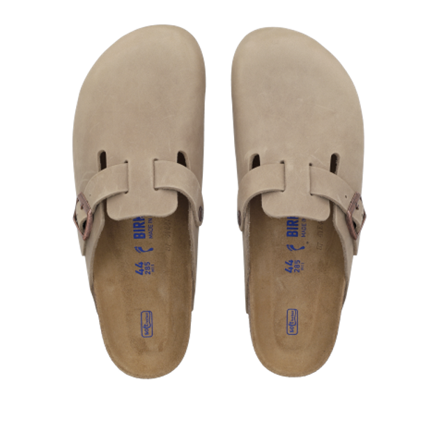 Birkenstock 1019484 BOSTON NATURAL LEATHER slippers in beige