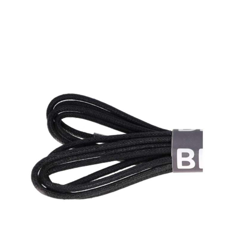 Bergal 8809 000 Round laces thin waxed shoelaces in black