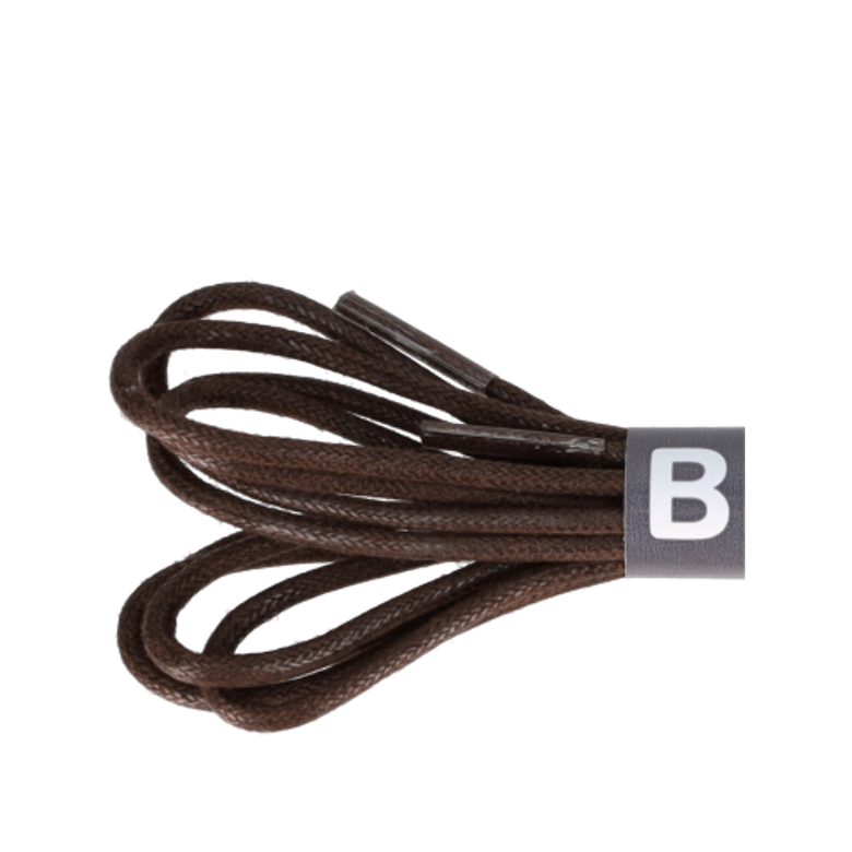 Bergal 8809 696 Round laces thin waxed shoelaces in brown