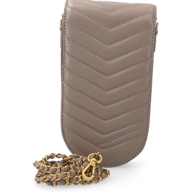 Les Visionnaires ADELE QUILTING Taupe Brown bags in beige