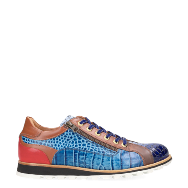 Lorenzi 9634 FRESH COBALTO DRILLO BIANCO Sneaker in blau