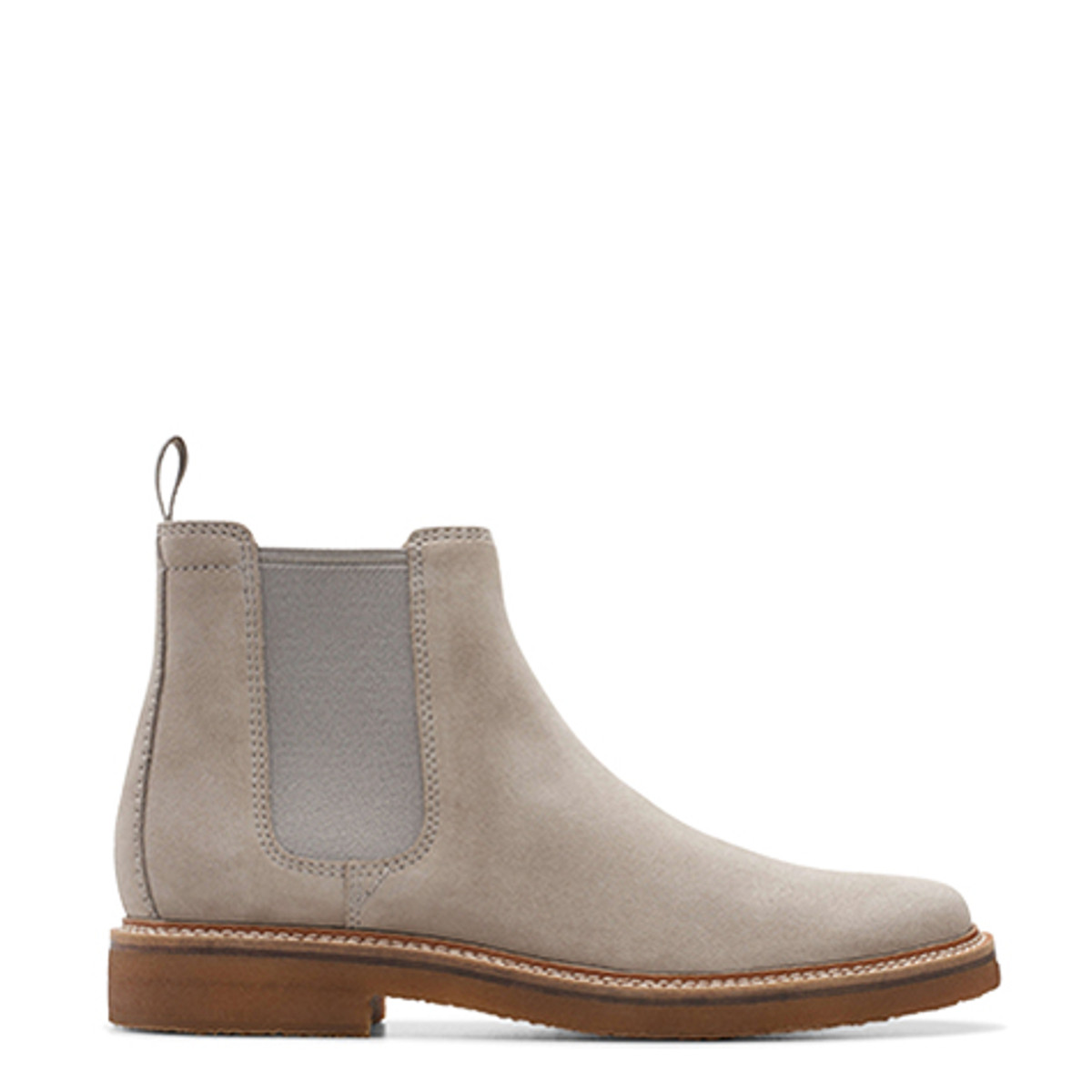 NWOT Clark’s Gray Gerald Easy Chelsea Boots SZ 10 M Clarkson Chelsea Grey Suede Leather Boots StudGuard For Men  main image 2