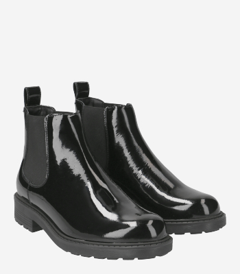 Ladies black patent chelsea boots best sale