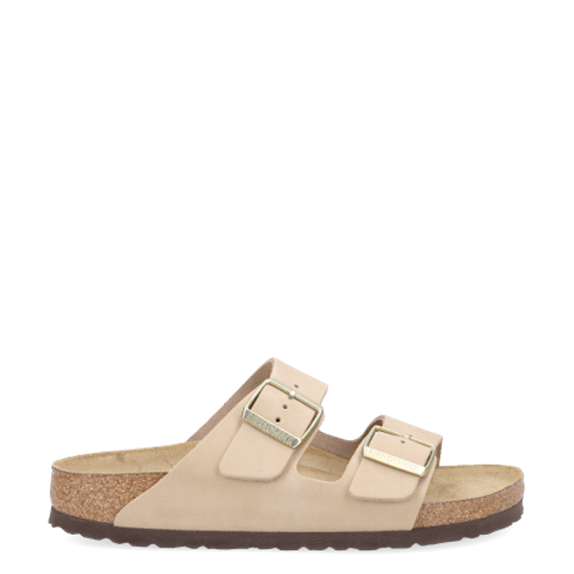 Birkenstock 1019016 ARIZONA SOFT FOOTBED NUBUK LEATHER sandals in beige