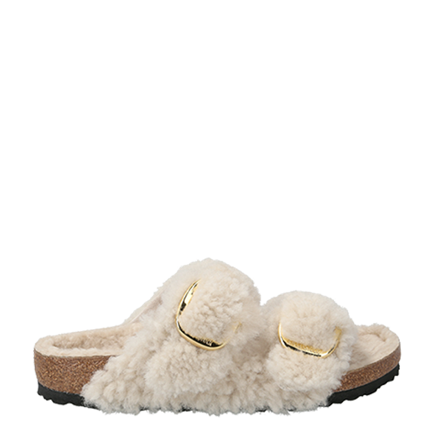 Birkenstock 1023086 ARIZONA BIG BUCKLE TEDDY RIVET slippers in white