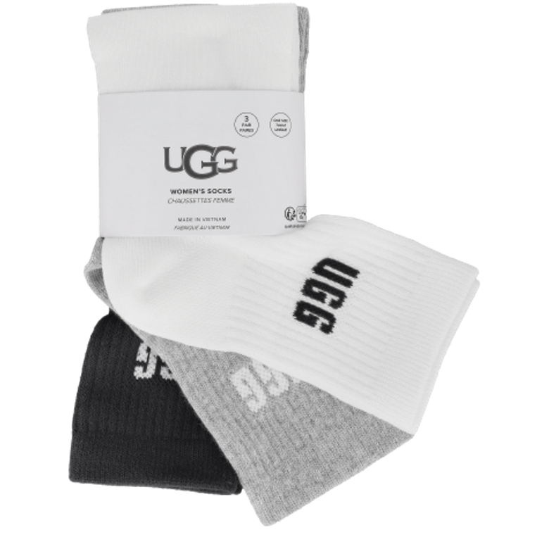 UGG 1181412-NRY QUINLIN LOGO QUARTER 3-PACK in white