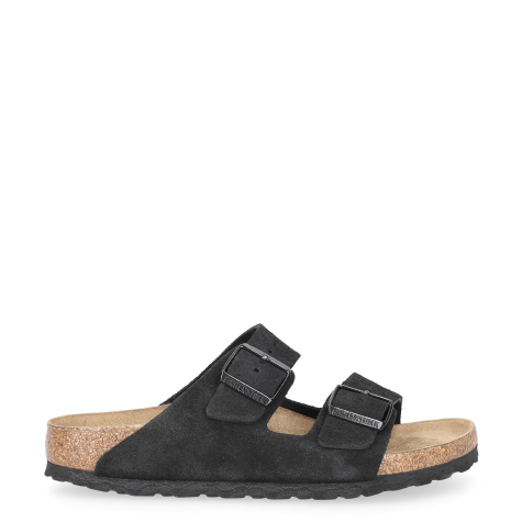 サンダル・ミュール BIRKENSTOCK ARIZONA - Suede lamb fur slipper (752663 BLK) BIRKENSTOCK ARIZONA - Suede lamb fur slipper (752663 BLK