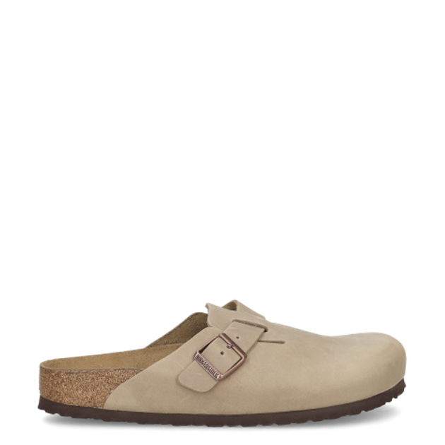 Birkenstock 1019484 BOSTON NATURAL LEATHER slippers in beige