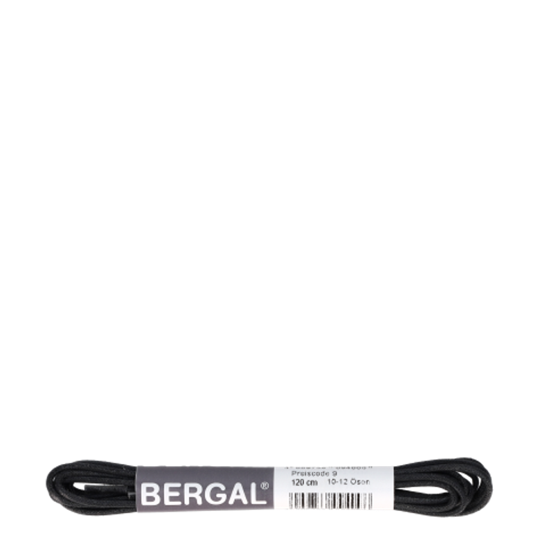 Bergal 8809 000 Round laces thin waxed shoelaces in black