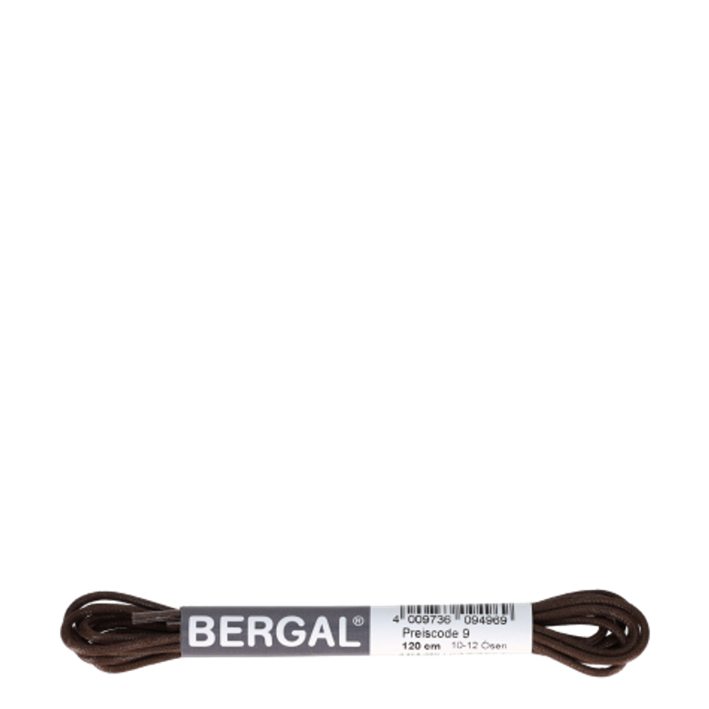 Bergal 8809 696 Round laces thin waxed shoelaces in brown