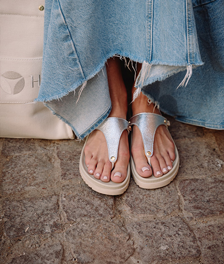 Hey Marly TOPPING MARS METALLIC shoe accessories in silver