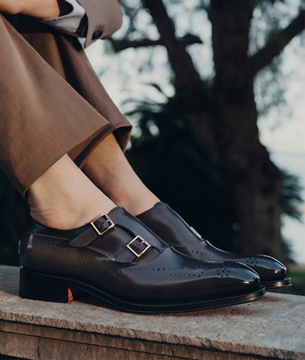 Santoni 11652 N01 slip-on shoe in black